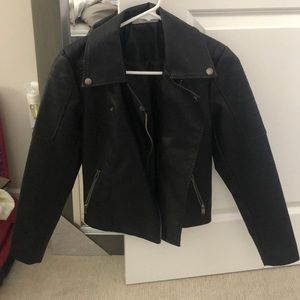 Black faux leather ASOS biker jacket